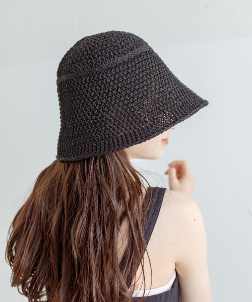 OLIVE des OLIVE(オリーブデオリーブ)の「ペーパークロ―シュハット 1031150050(ハット・レディース・オフホワイト/ブラック・FREE)」の2枚目の写真