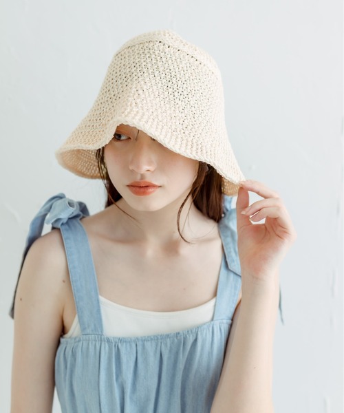 OLIVE des OLIVE(オリーブデオリーブ)の「ペーパークロ―シュハット 1031150050(ハット・レディース・オフホワイト/ブラック・FREE)」の3枚目の写真