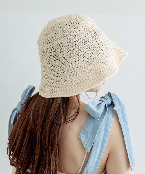 OLIVE des OLIVE(オリーブデオリーブ)の「ペーパークロ―シュハット 1031150050(ハット・レディース・オフホワイト/ブラック・FREE)」の5枚目の写真