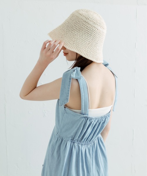 OLIVE des OLIVE(オリーブデオリーブ)の「ペーパークロ―シュハット 1031150050(ハット・レディース・オフホワイト/ブラック・FREE)」の6枚目の写真