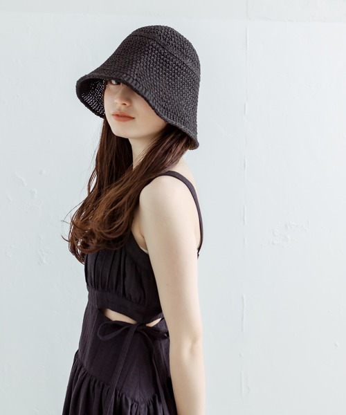 OLIVE des OLIVE(オリーブデオリーブ)の「ペーパークロ―シュハット 1031150050(ハット・レディース・オフホワイト/ブラック・FREE)」の7枚目の写真