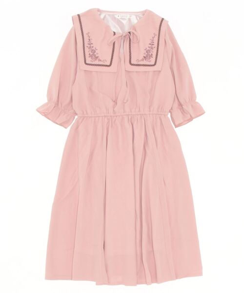 axes femme（アクシーズファム）の「刺繍入セーラー襟ワンピース