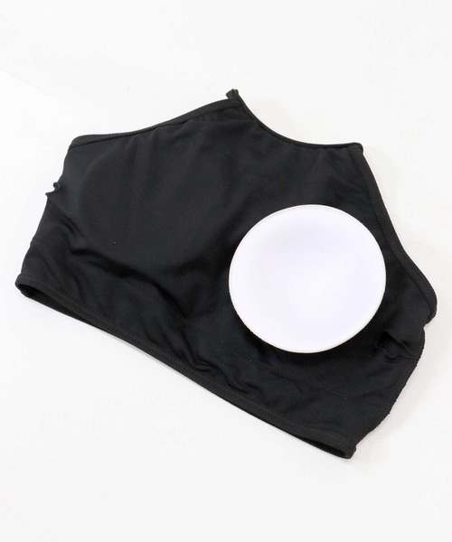 水着レディース体型カバーロングスカート付きハイネックリブビキニセットアップセパレート