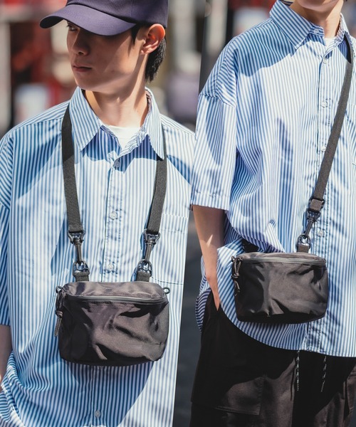 improves(インプローブス)の「止水ジップ ミニサコッシュ(ショルダーバッグ・メンズ・ブラック/カーキ・FREE)」の1枚目の写真