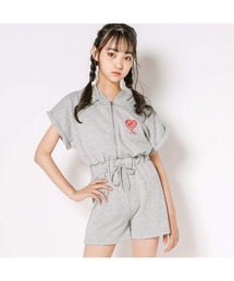 ZIDDY（ジディ）の「ZIDDY/フード付き半袖オールインワン(130~160cm)（つなぎ/オールインワン・キッズ）」