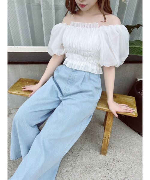 dazzlin(ダズリン)の「バルーンオーガンチュールブラウス(シャツ/ブラウス・レディース・グレー/オフホワイト/ブラック・FREE)」の15枚目の写真