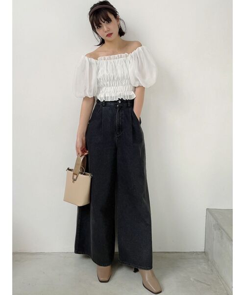 dazzlin(ダズリン)の「バルーンオーガンチュールブラウス(シャツ/ブラウス・レディース・グレー/オフホワイト/ブラック・FREE)」の16枚目の写真