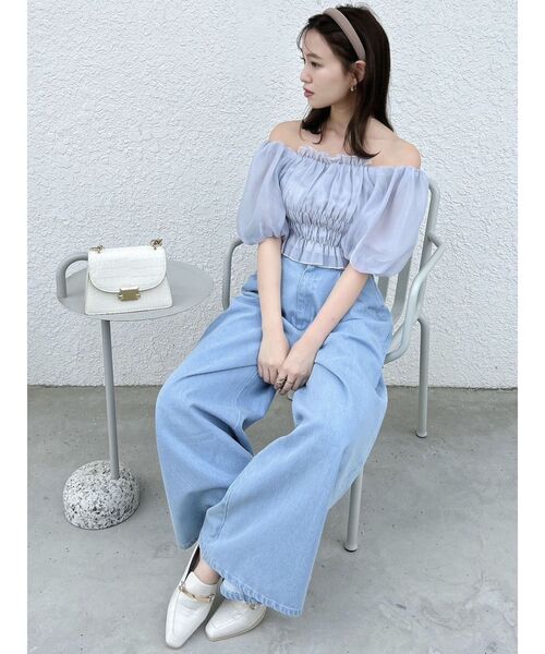 dazzlin(ダズリン)の「バルーンオーガンチュールブラウス(シャツ/ブラウス・レディース・グレー/オフホワイト/ブラック・FREE)」の21枚目の写真