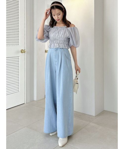 dazzlin(ダズリン)の「バルーンオーガンチュールブラウス(シャツ/ブラウス・レディース・グレー/オフホワイト/ブラック・FREE)」の12枚目の写真