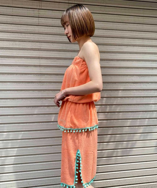 NANEA(ナネア)の「チューブトップ チュニック(Tシャツ/カットソー・レディース・ピンク/オレンジ/ブルー/エメラルド・フリ-)」の7枚目の写真