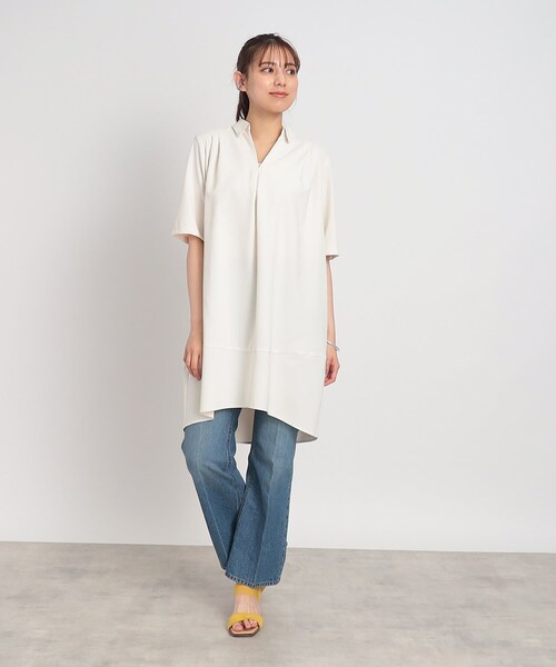 SHOO・LA・RUE(シューラルー)の「◆【すっきりきれい見え】スキッパー コクーンチュニック(チュニック・レディース・ネイビー/レモンイエロー/アイボリー・00)」の18枚目の写真