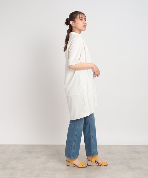 SHOO・LA・RUE(シューラルー)の「◆【すっきりきれい見え】スキッパー コクーンチュニック(チュニック・レディース・ネイビー/レモンイエロー/アイボリー・00)」の19枚目の写真