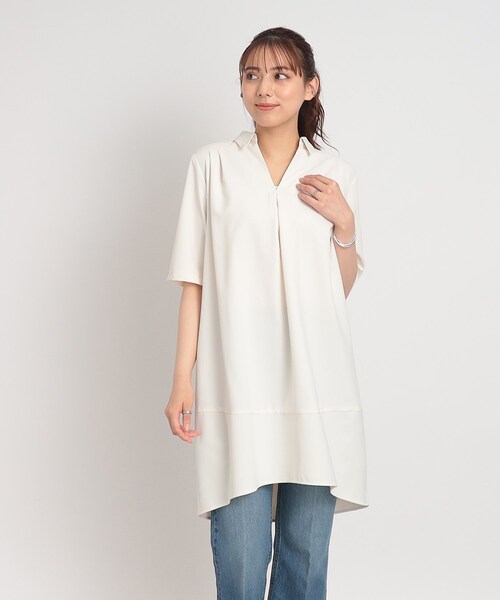 SHOO・LA・RUE(シューラルー)の「◆【すっきりきれい見え】スキッパー コクーンチュニック(チュニック・レディース・ネイビー/レモンイエロー/アイボリー・00)」の21枚目の写真