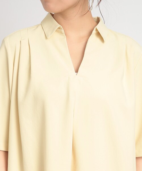 SHOO・LA・RUE(シューラルー)の「◆【すっきりきれい見え】スキッパー コクーンチュニック(チュニック・レディース・ネイビー/レモンイエロー/アイボリー・00)」の11枚目の写真