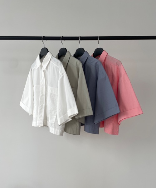 Didot.showroom（ディドット ショールーム）の「ボックスクロップドシャツ（シャツ/ブラウス・レディース・ホワイト/ピンク/ブルー/ミント・FREE）」の6枚目の写真
