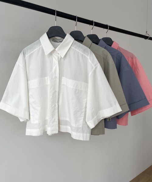 Didot.showroom（ディドット ショールーム）の「ボックスクロップドシャツ（シャツ/ブラウス・レディース・ホワイト/ピンク/ブルー/ミント・FREE）」の5枚目の写真