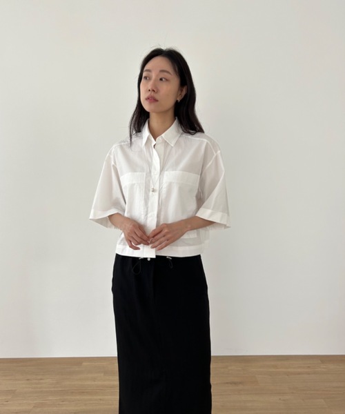 Didot.showroom（ディドット ショールーム）の「ボックスクロップドシャツ（シャツ/ブラウス・レディース・ホワイト/ピンク/ブルー/ミント・FREE）」の10枚目の写真