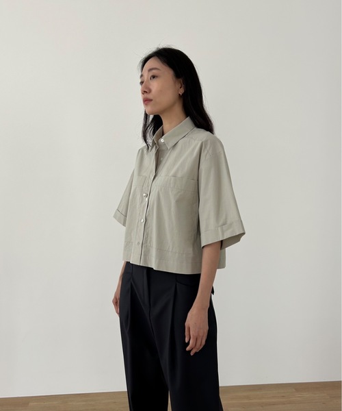 Didot.showroom（ディドット ショールーム）の「ボックスクロップドシャツ（シャツ/ブラウス・レディース・ホワイト/ピンク/ブルー/ミント・FREE）」の14枚目の写真
