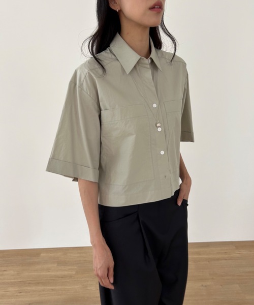 Didot.showroom（ディドット ショールーム）の「ボックスクロップドシャツ（シャツ/ブラウス・レディース・ホワイト/ピンク/ブルー/ミント・FREE）」の15枚目の写真
