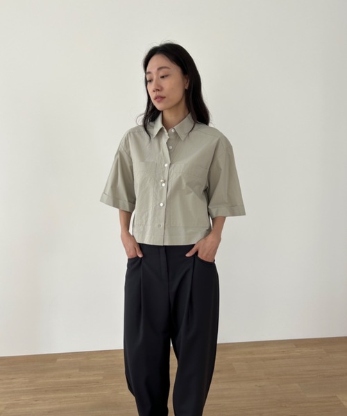 Didot.showroom（ディドット ショールーム）の「ボックスクロップドシャツ（シャツ/ブラウス・レディース・ホワイト/ピンク/ブルー/ミント・FREE）」の16枚目の写真