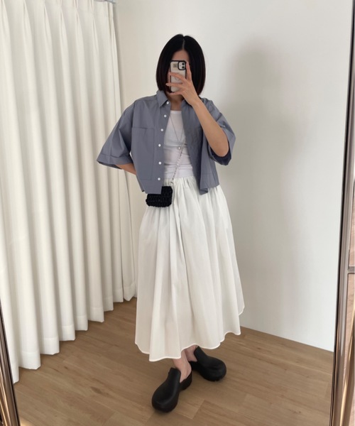 Didot.showroom（ディドット ショールーム）の「ボックスクロップドシャツ（シャツ/ブラウス・レディース・ホワイト/ピンク/ブルー/ミント・FREE）」の18枚目の写真