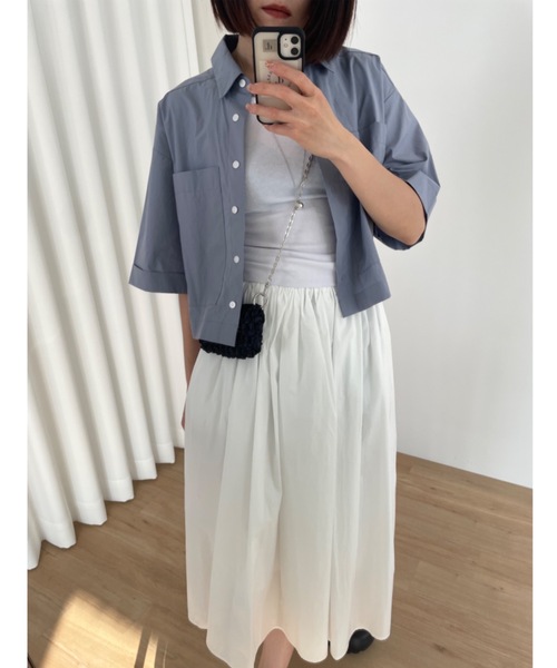 Didot.showroom（ディドット ショールーム）の「ボックスクロップドシャツ（シャツ/ブラウス・レディース・ホワイト/ピンク/ブルー/ミント・FREE）」の20枚目の写真