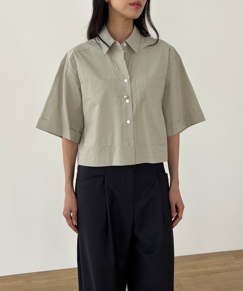 Didot.showroom（ディドット ショールーム）の「ボックスクロップドシャツ（シャツ/ブラウス・レディース・ホワイト/ピンク/ブルー/ミント・FREE）」の11枚目の写真