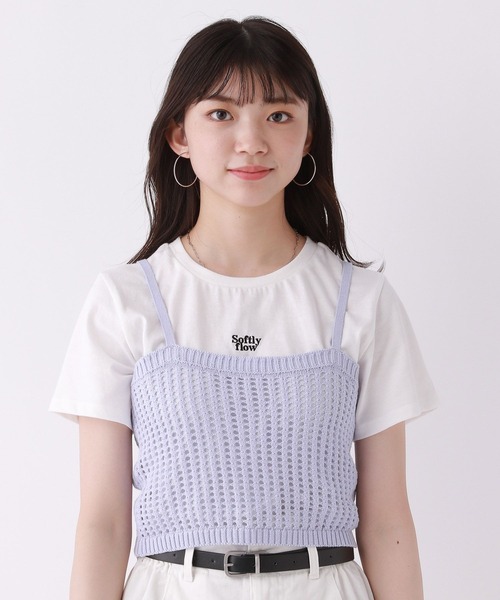 repipi armario（レピピ アルマリオ）の「☆セットアイテム☆メッシュキャミ＆ロゴTシャツ（その他トップス・キッズ・ブルー/ブラック/アイボリー・MEDIUM/LARGE）」の7枚目の写真