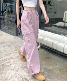カーゴパンツ（ピンク/桃色系・ハイウエスト）ファッション通販