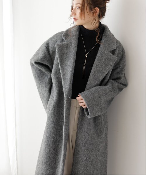 frames RAY CASSIN（フレームスレイカズン）の「ニットシャギーチェスターコート（チェスターコート・レディース・チャコールグレー/ブラック/グレイッシュベージュ・FREE）」の3枚目の写真