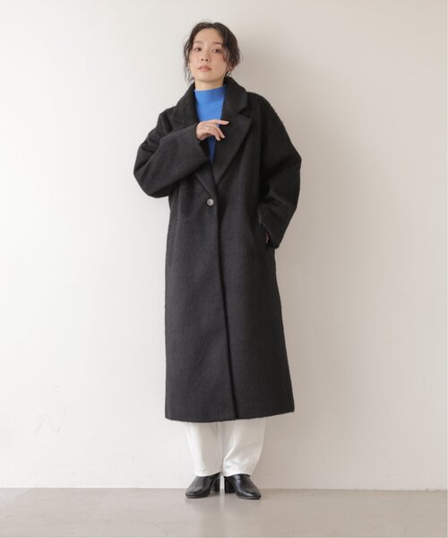 frames RAY CASSIN（フレームスレイカズン）の「ニットシャギーチェスターコート（チェスターコート・レディース・チャコールグレー/ブラック/グレイッシュベージュ・FREE）」の2枚目の写真