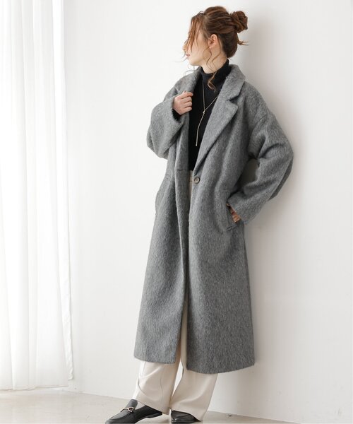 frames RAY CASSIN（フレームスレイカズン）の「ニットシャギーチェスターコート（チェスターコート・レディース・チャコールグレー/ブラック/グレイッシュベージュ・FREE）」の20枚目の写真