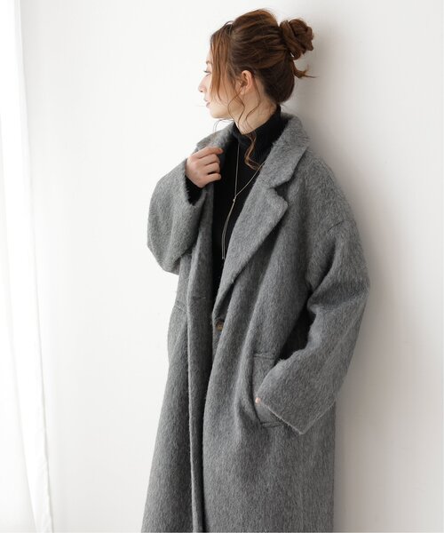 frames RAY CASSIN（フレームスレイカズン）の「ニットシャギーチェスターコート（チェスターコート・レディース・チャコールグレー/ブラック/グレイッシュベージュ・FREE）」の22枚目の写真