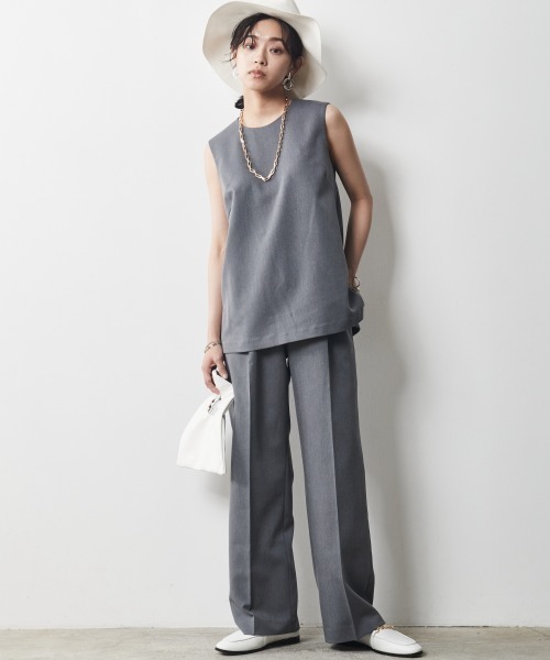 CHIC STYLE（シックスタイル）の「＜大きいサイズ＞ノースリーブブラウス シックスタイル（シャツ/ブラウス・レディース・グレー/ブラック・3L/5L/L/4L/LL）」の21枚目の写真