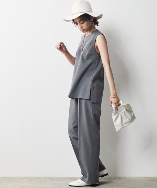 CHIC STYLE（シックスタイル）の「＜大きいサイズ＞ノースリーブブラウス シックスタイル（シャツ/ブラウス・レディース・グレー/ブラック・3L/5L/L/4L/LL）」の22枚目の写真