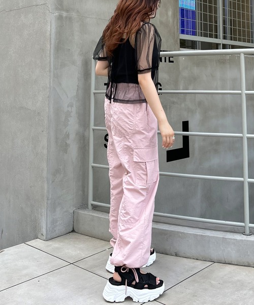 INGNI(イング)の「2Wayチュールリボントップスキャミセット(Tシャツ/カットソー・レディース・ブラック/ライトピンク/オフホワイト・M)」の14枚目の写真