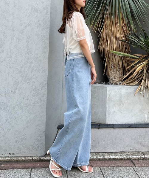 INGNI(イング)の「2Wayチュールリボントップスキャミセット(Tシャツ/カットソー・レディース・ブラック/ライトピンク/オフホワイト・M)」の10枚目の写真