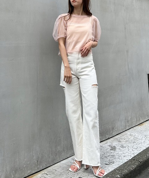 INGNI(イング)の「2Wayチュールリボントップスキャミセット(Tシャツ/カットソー・レディース・ブラック/ライトピンク/オフホワイト・M)」の17枚目の写真