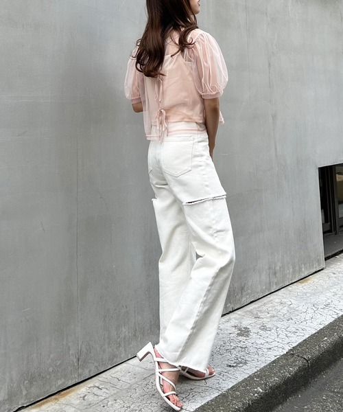 INGNI(イング)の「2Wayチュールリボントップスキャミセット(Tシャツ/カットソー・レディース・ブラック/ライトピンク/オフホワイト・M)」の18枚目の写真