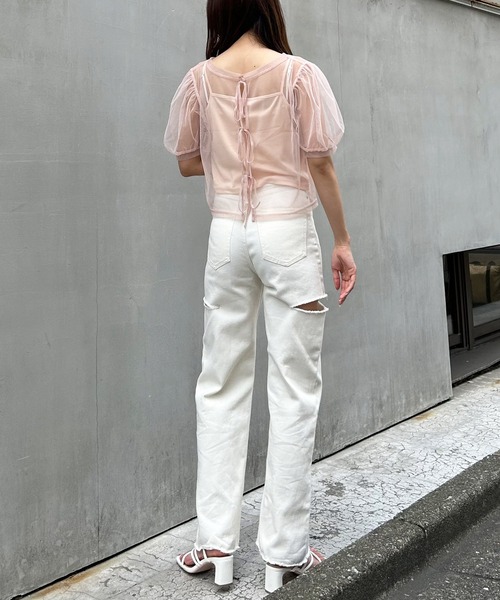 INGNI(イング)の「2Wayチュールリボントップスキャミセット(Tシャツ/カットソー・レディース・ブラック/ライトピンク/オフホワイト・M)」の19枚目の写真