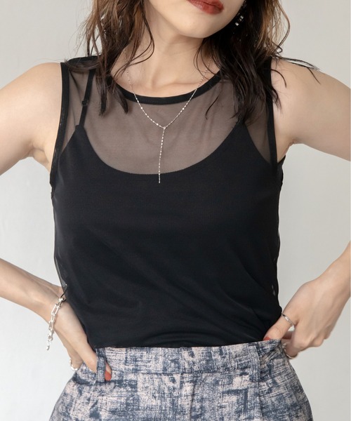 VACANCY(ヴァカンシー)の「レイヤードシアートップス(Tシャツ/カットソー・レディース・ブラック/ブルー/グレー/グリーン・FREE)」の12枚目の写真