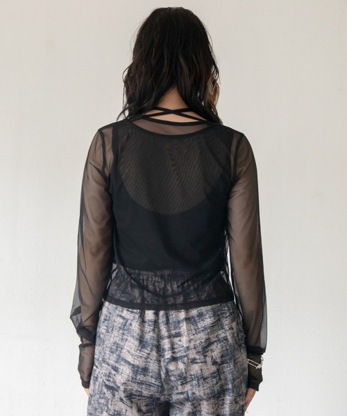VACANCY(ヴァカンシー)の「レイヤードシアートップス(Tシャツ/カットソー・レディース・ブラック/ブルー/グレー/グリーン・FREE)」の11枚目の写真