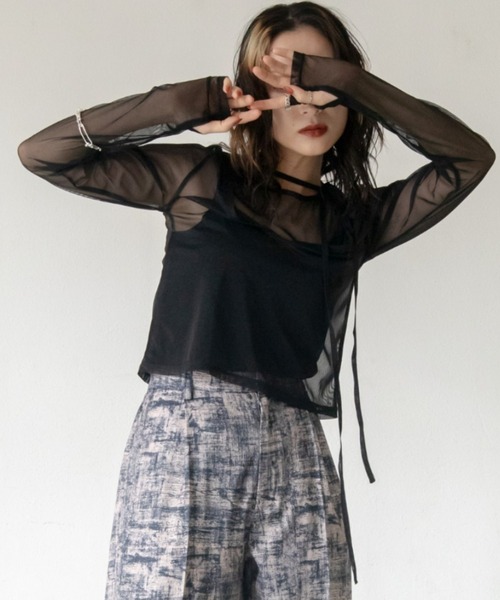 VACANCY(ヴァカンシー)の「レイヤードシアートップス(Tシャツ/カットソー・レディース・ブラック/ブルー/グレー/グリーン・FREE)」の22枚目の写真