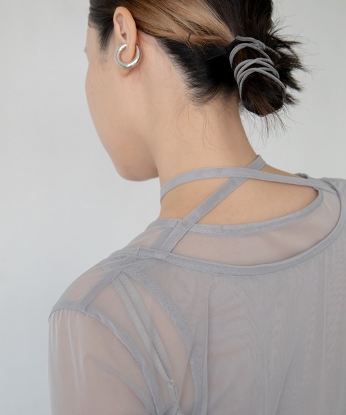 VACANCY(ヴァカンシー)の「レイヤードシアートップス(Tシャツ/カットソー・レディース・ブラック/ブルー/グレー/グリーン・FREE)」の17枚目の写真