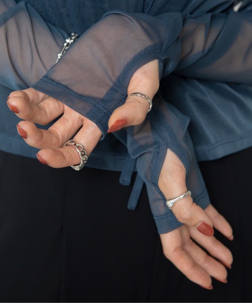 VACANCY(ヴァカンシー)の「レイヤードシアートップス(Tシャツ/カットソー・レディース・ブラック/ブルー/グレー/グリーン・FREE)」の9枚目の写真