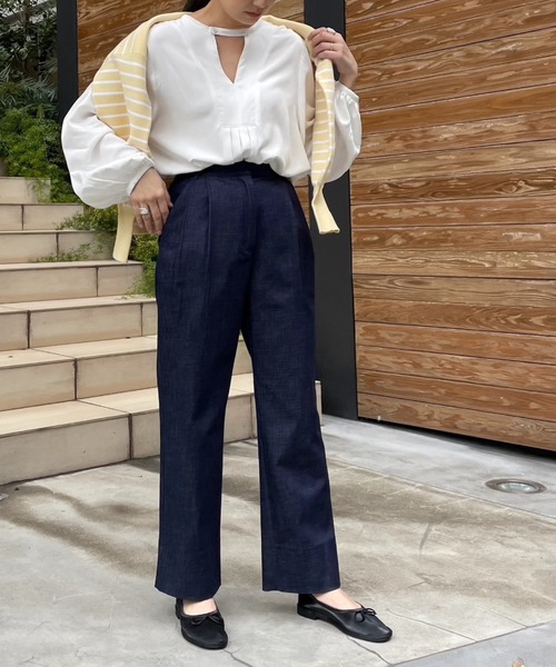 WILLFULLY（ウィルフリー）の「double tuck tapered denim PT（デニム  