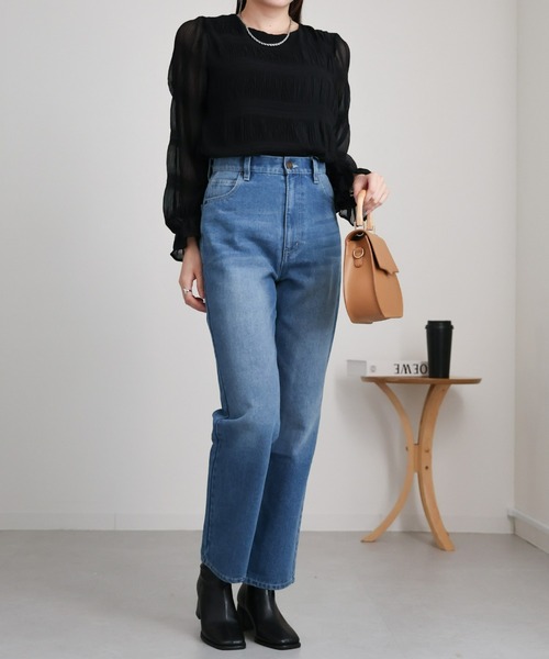 sakishimatokyo（サキシマトーキョー）の「シャーリングデザインブラウス（シャツ/ブラウス・レディース・ライトベージュ/ブラック・FREE）」の7枚目の写真