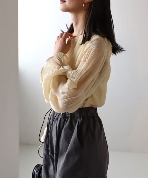 シャーリング デザイン ブラウス - (MIX) シャーリングデザインブラウス | NATURAL BEAUTY BASIC（ナチュラル