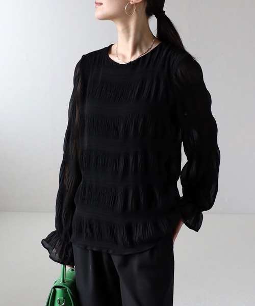 セール】シャーリングデザインブラウス（シャツ/ブラウス