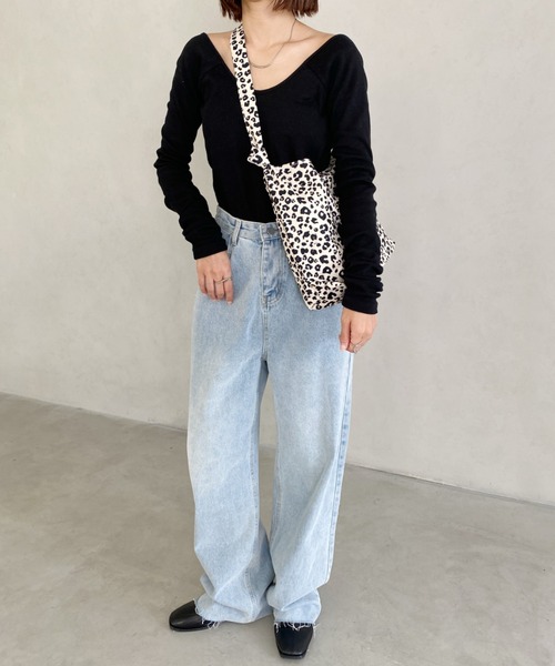 MYMOOD.（マイムード）の「【A4サイズ収納可】2WAYノットハンドル レオパードトートバッグ（トートバッグ・レディース・アイボリー/ブラウン・FREE）」の13枚目の写真